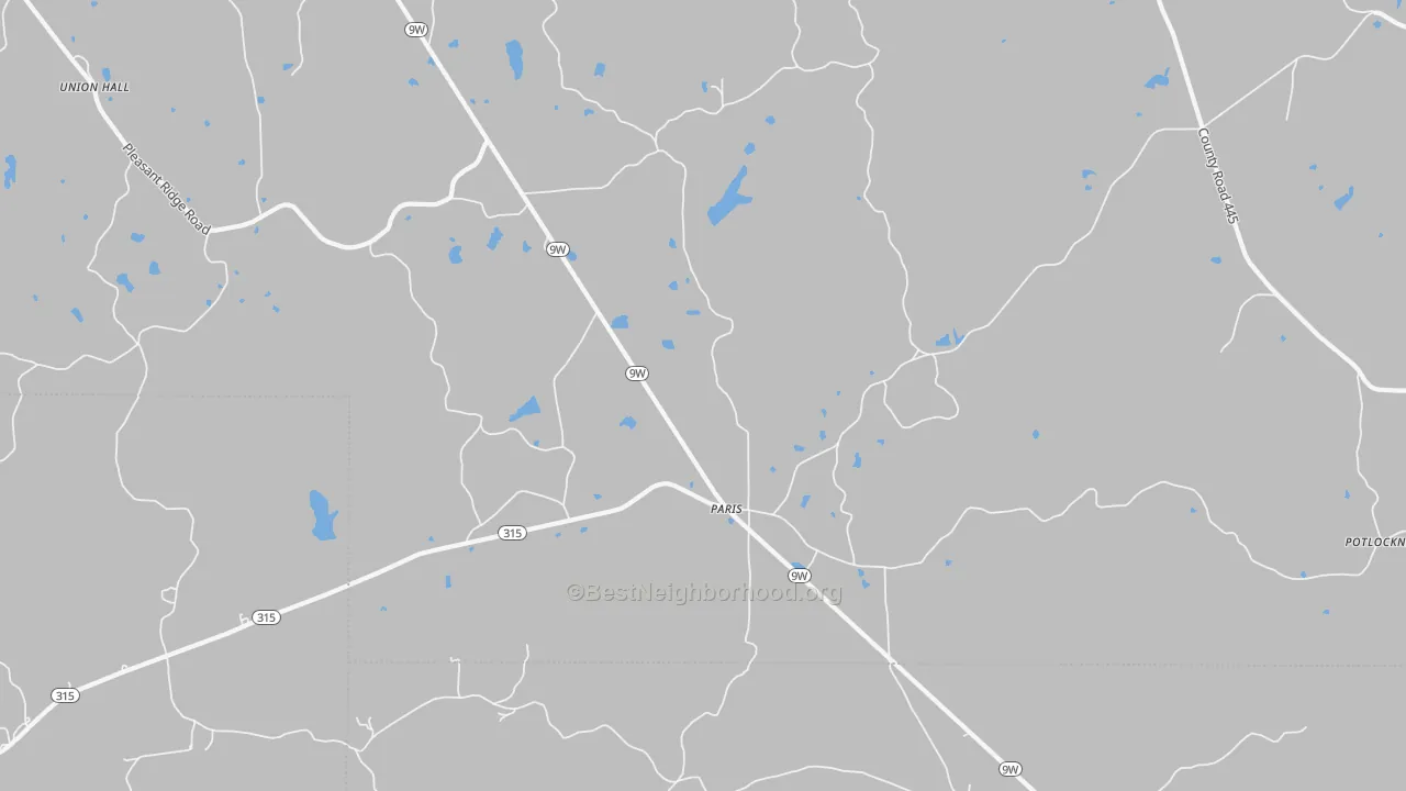 Bike Grade map of Paris, MS
