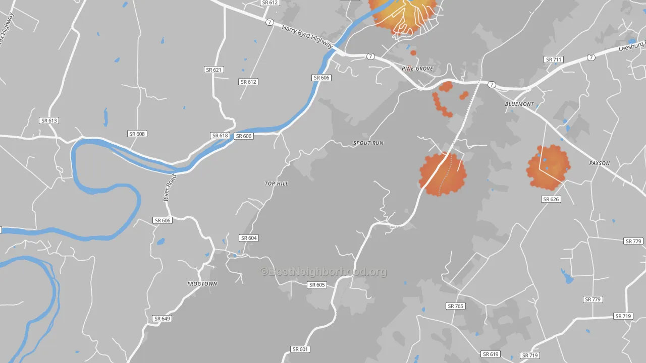 Bike Grade map of Paris, VA