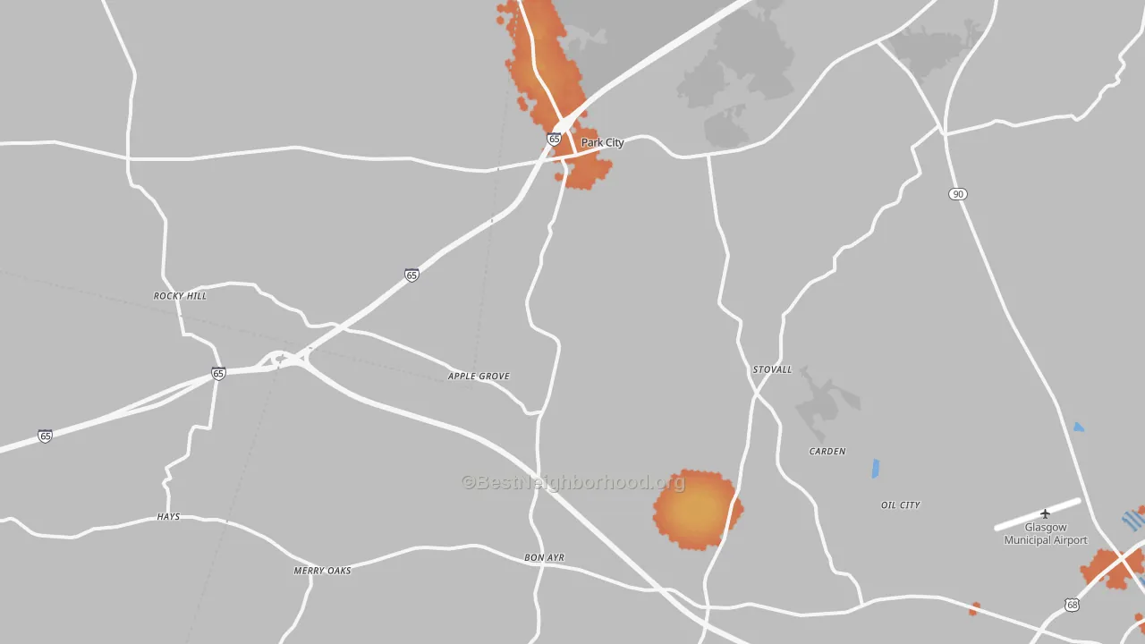 Bike Grade map of Park City, KY