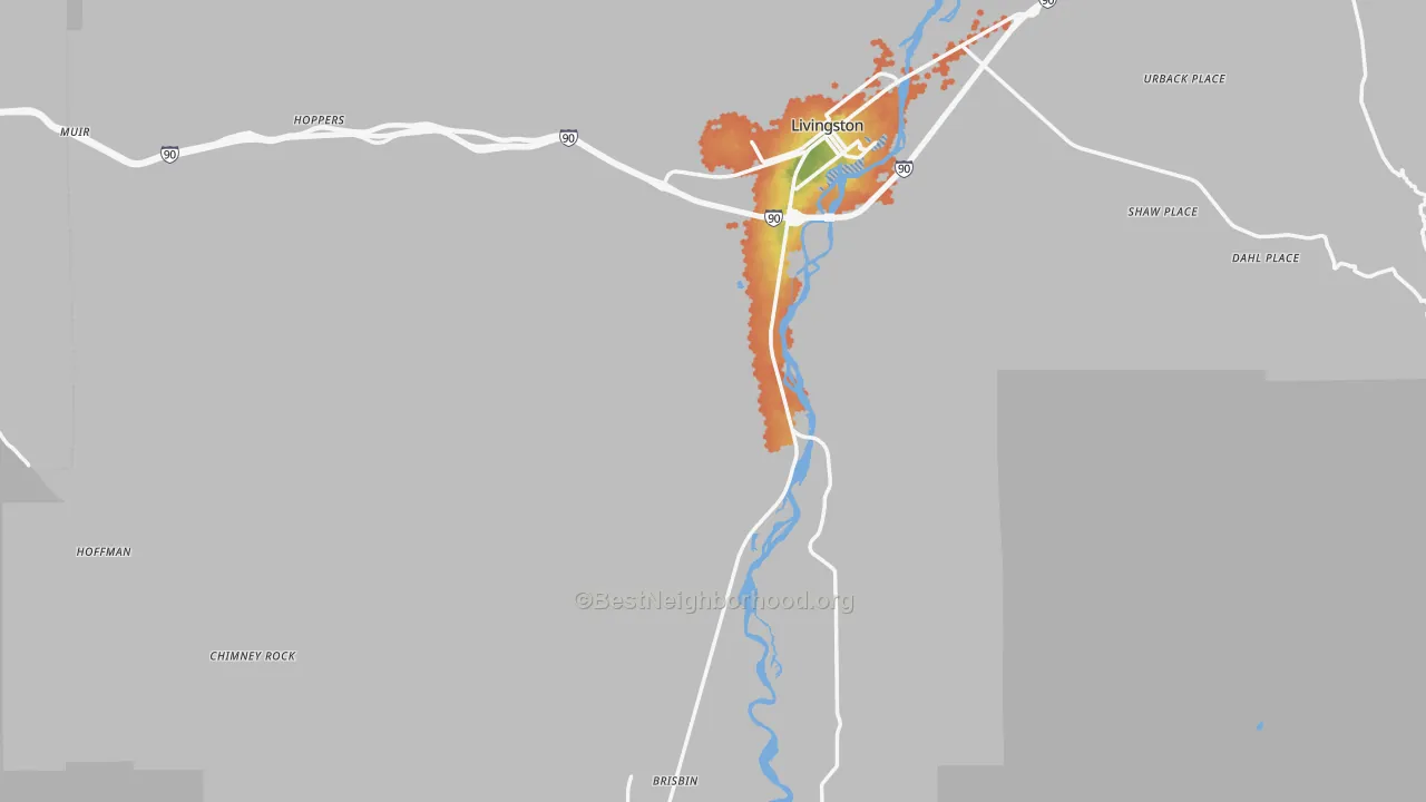 Bike Grade map of Park County, MT