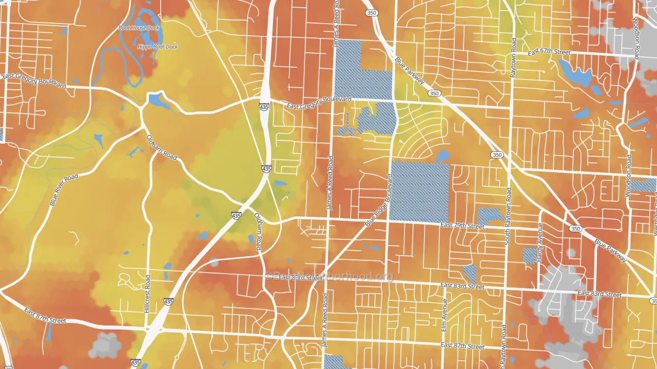 Bike Grade map of Park Farms, Kansas City, MO