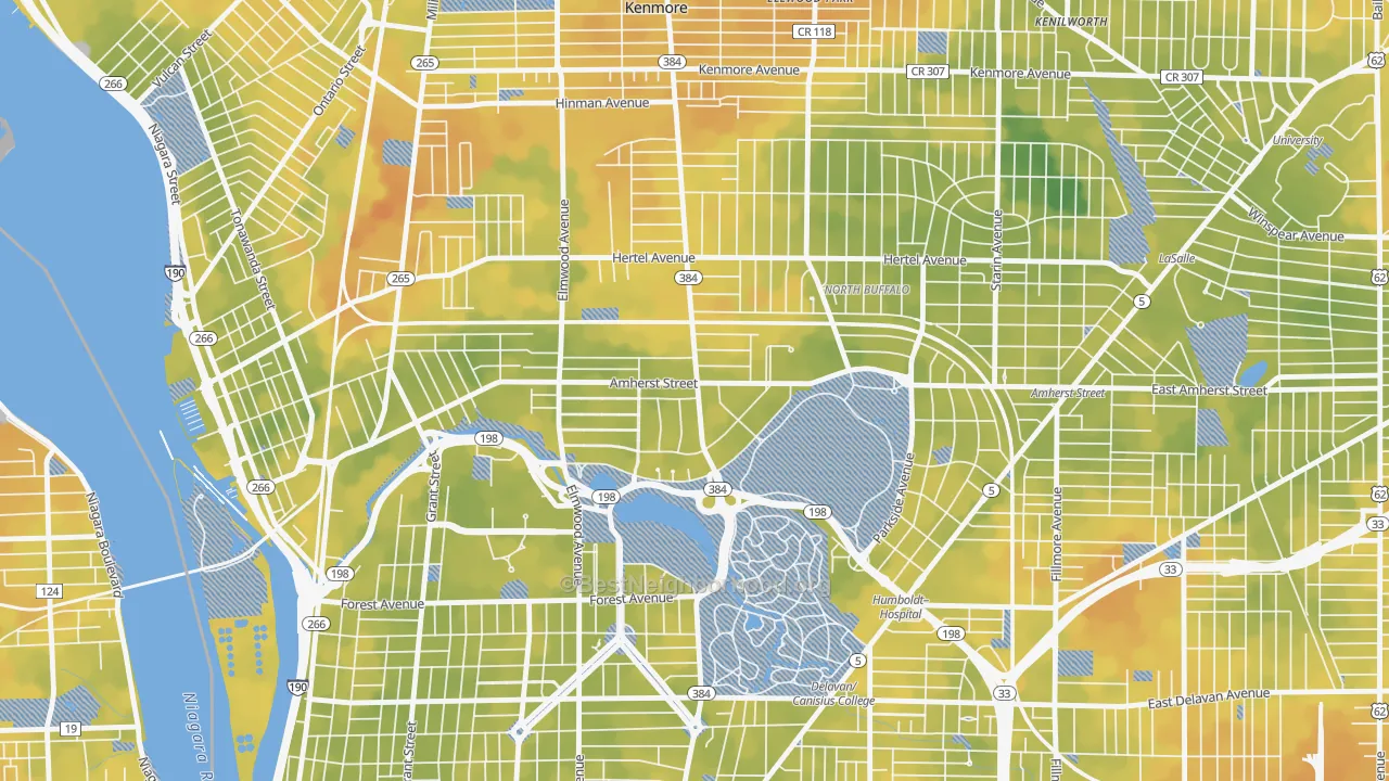 Bike Grade map of Park Meadow, Buffalo, NY