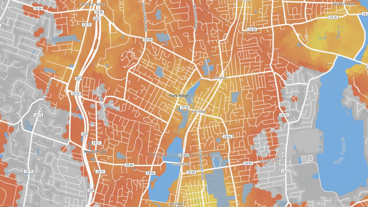 Bike Grade map of Park Ridge, NJ