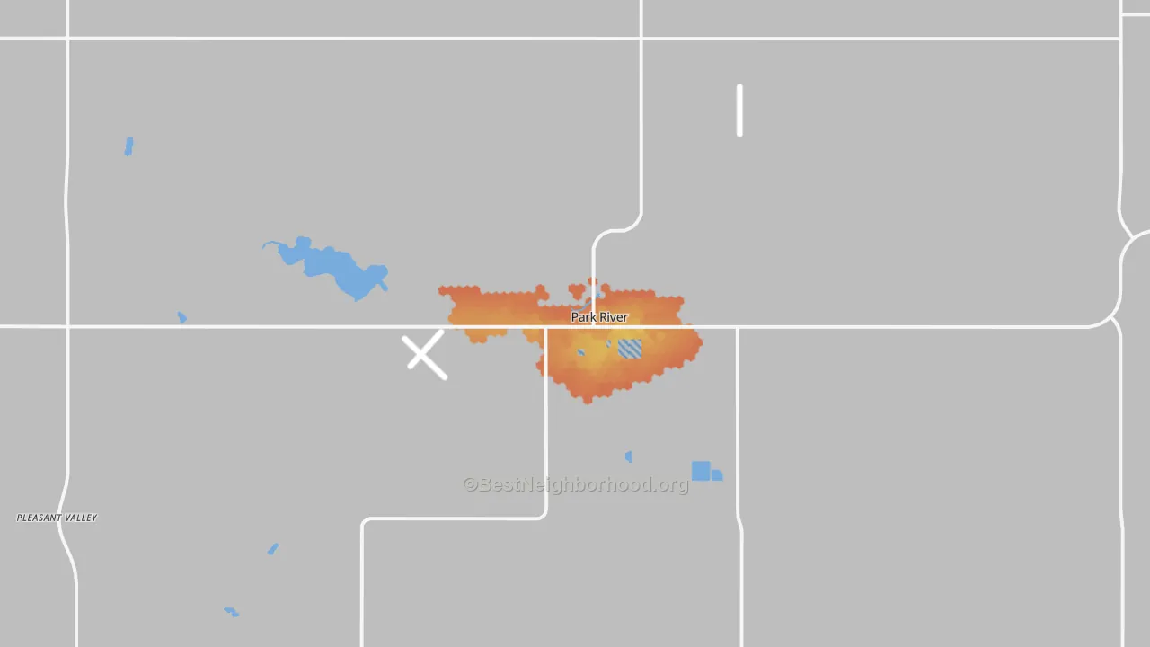 Bike Grade map of Park River, ND