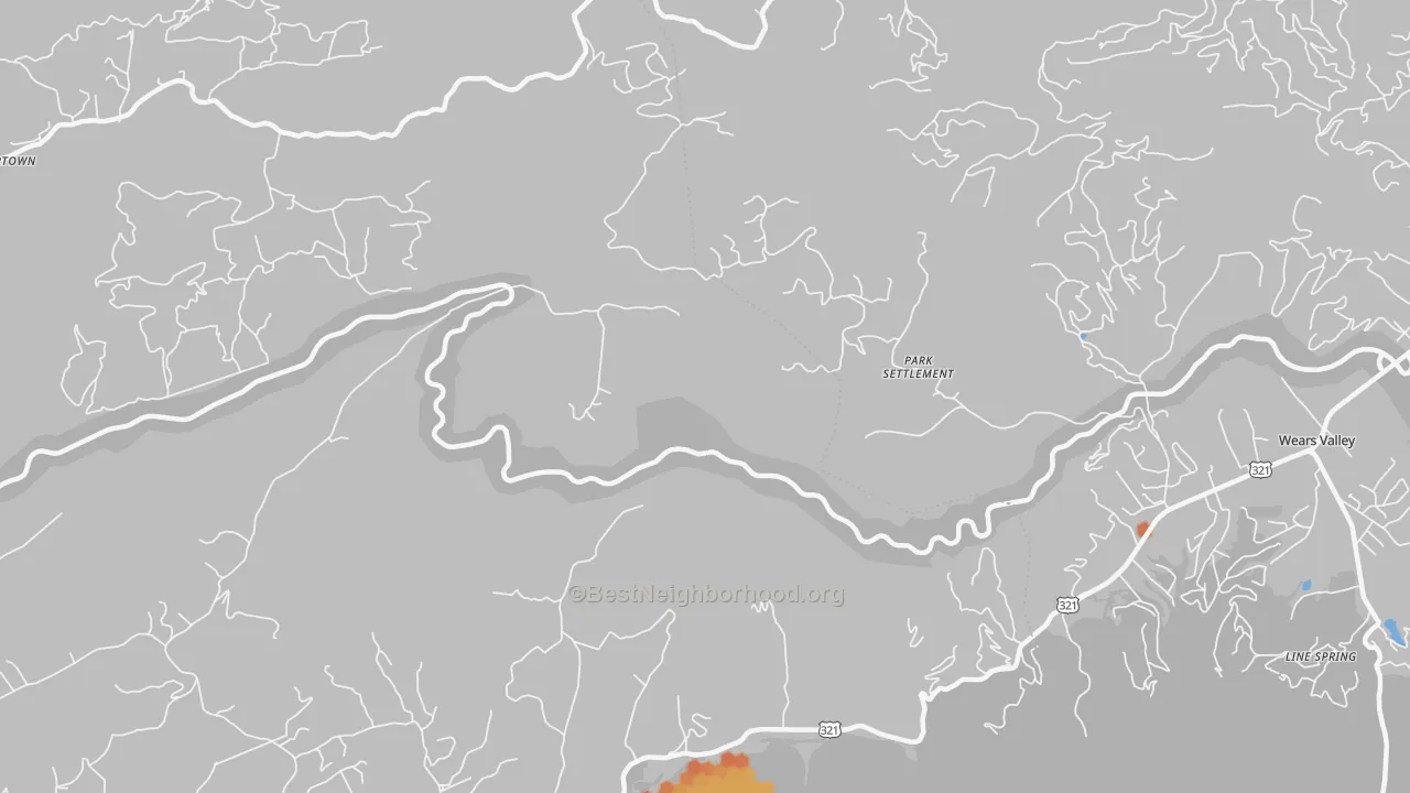 Bike Grade map of Park Settlement, TN