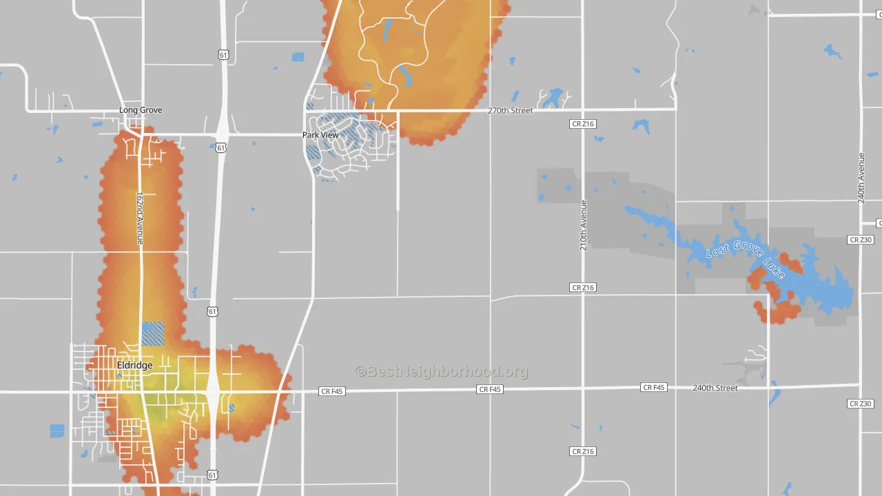 Bike Grade map of Park View, IA