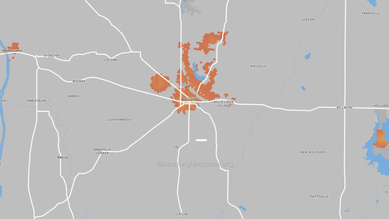 Bike Grade map of Parke County, IN
