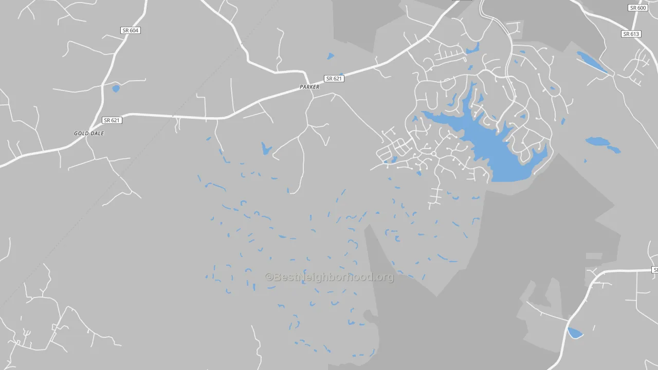 Bike Grade map of Parker, VA