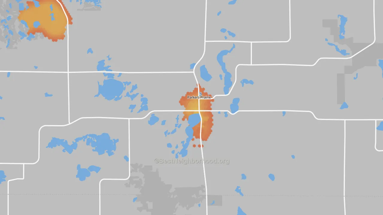 Bike Grade map of Parkers Prairie, MN