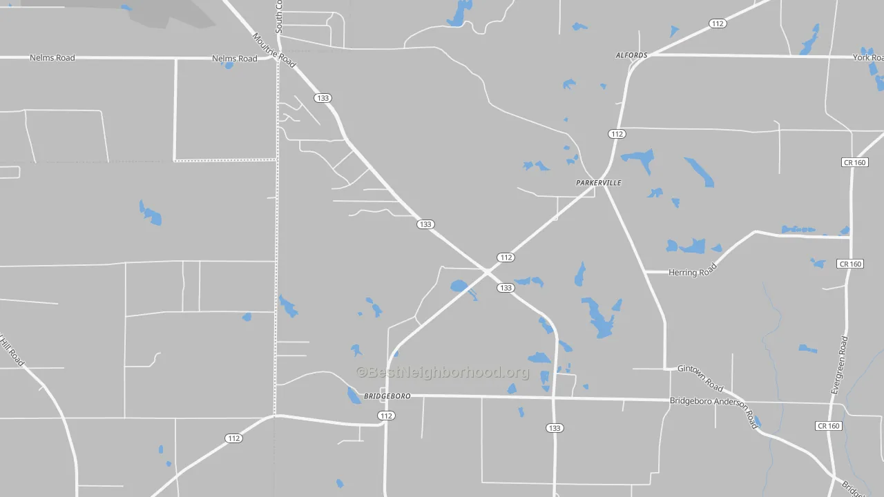 Bike Grade map of Parkerville, GA