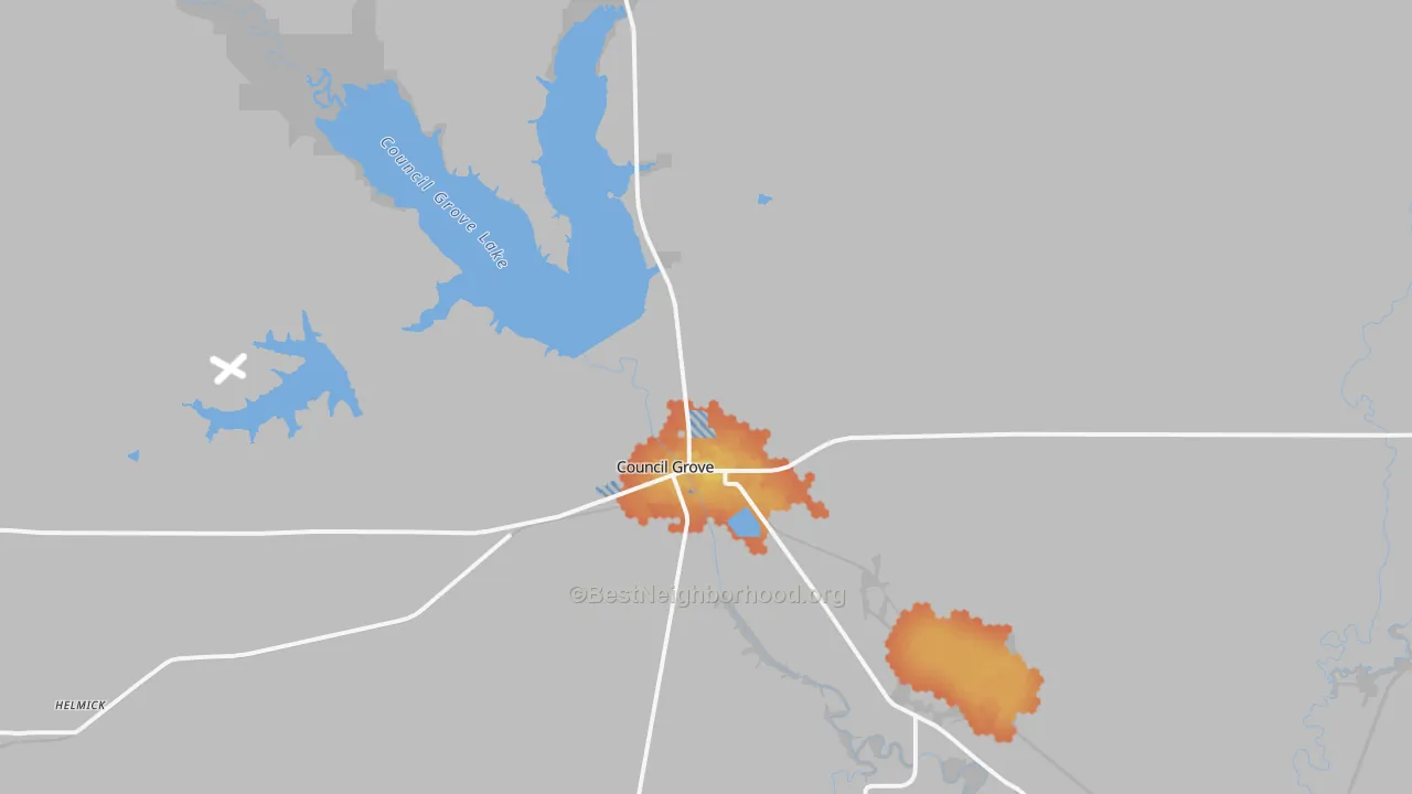Bike Grade map of Parkerville, KS