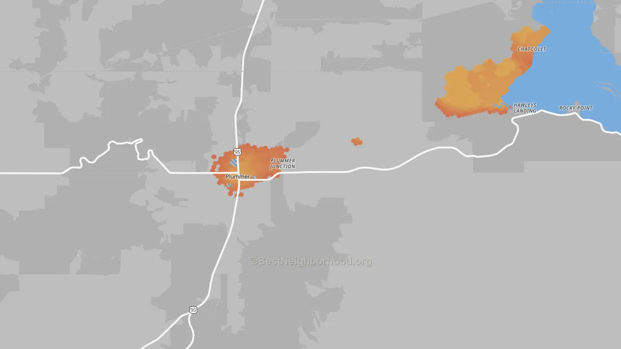 Bike Grade map of Parkline, ID