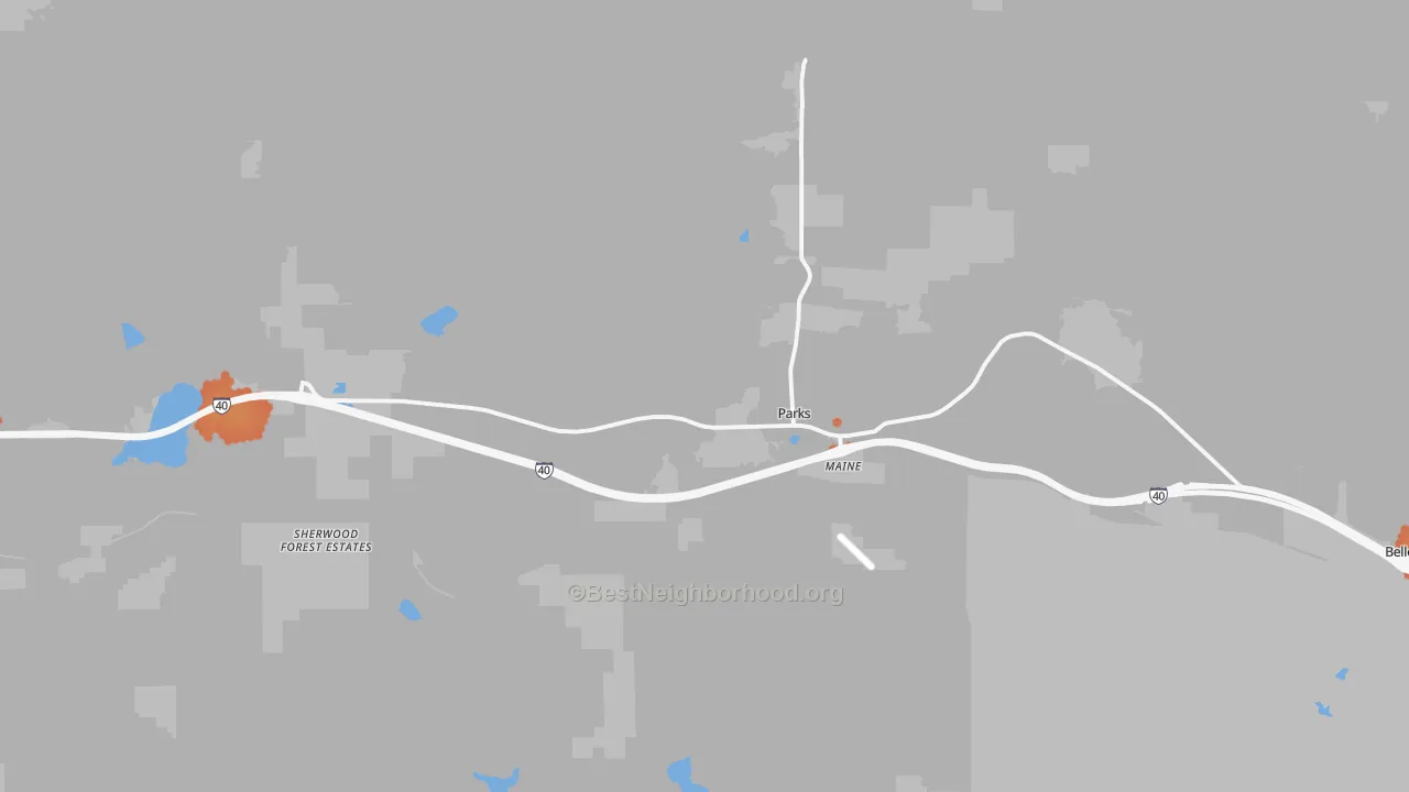 Bike Grade map of Parks, AZ
