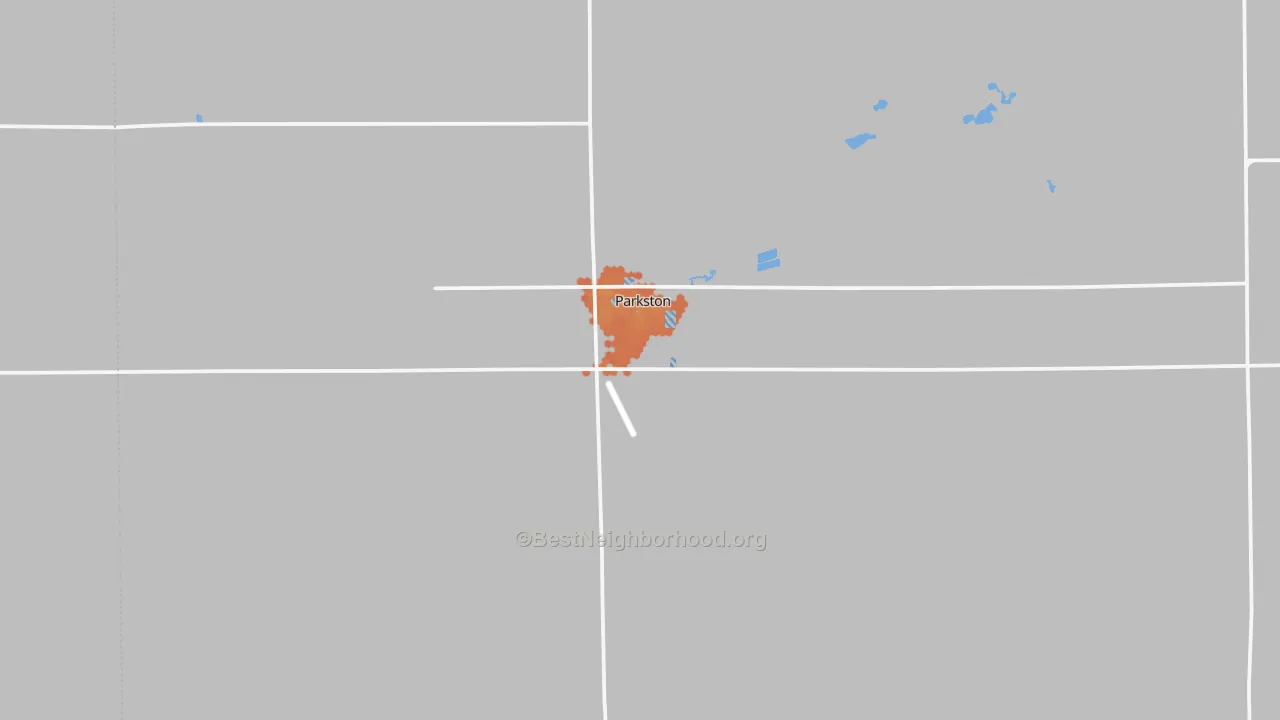 Bike Grade map of Parkston, SD