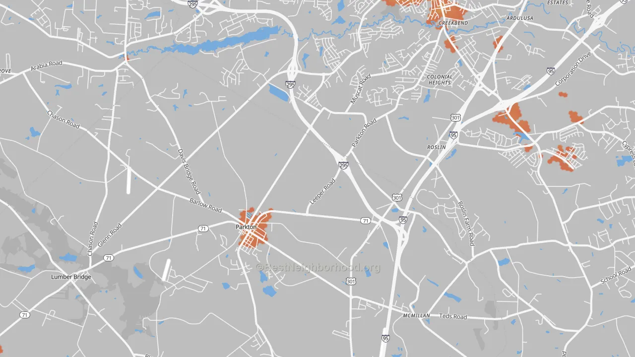 Bike Grade map of Parkton, NC