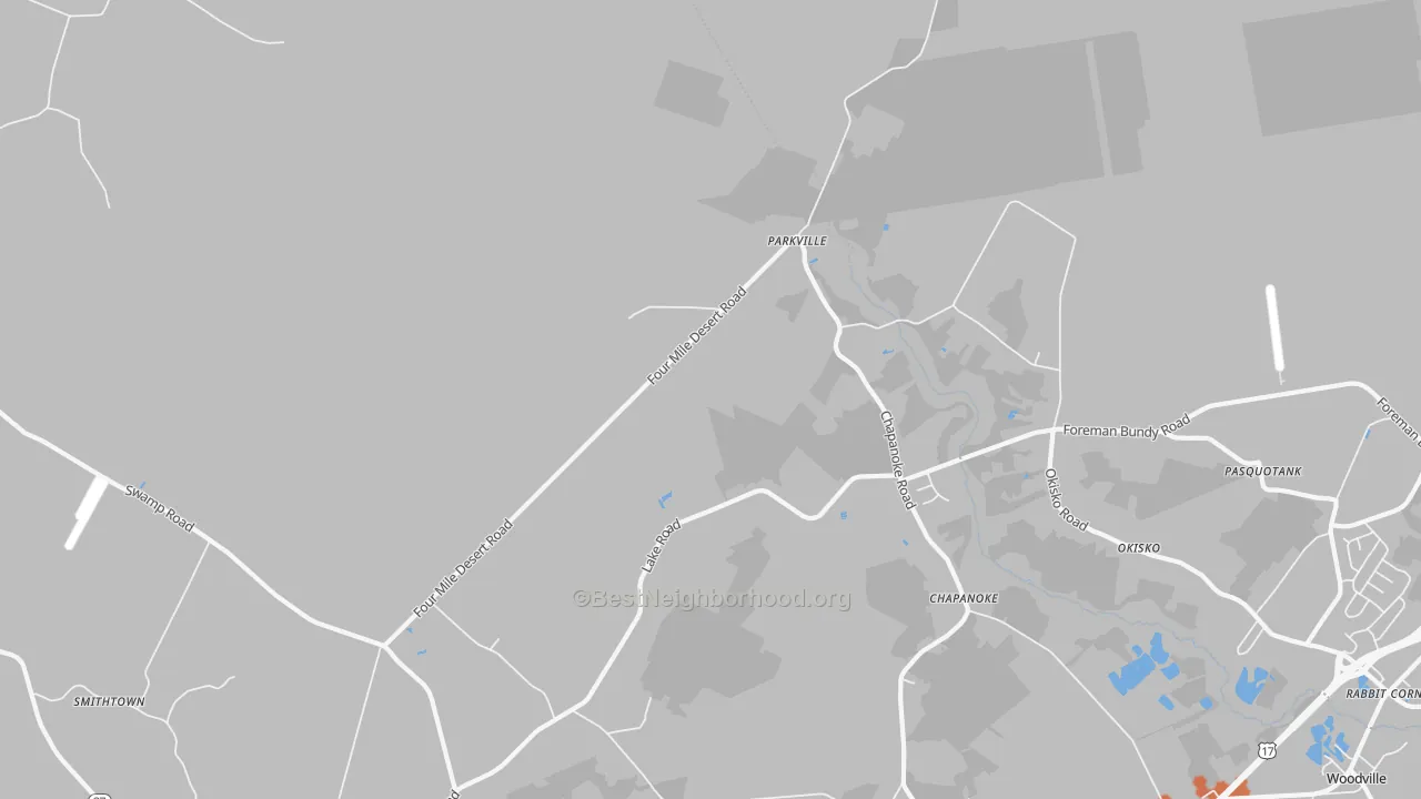 Bike Grade map of Parkville, NC