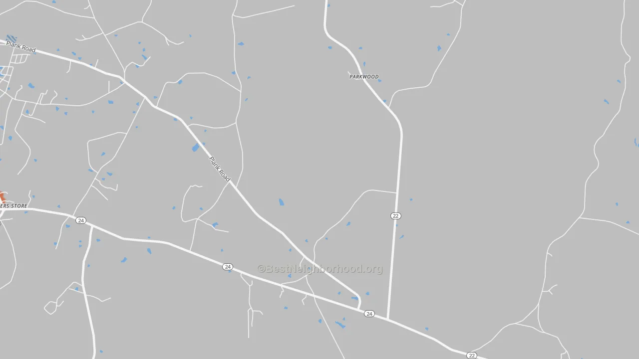 Bike Grade map of Parkwood, NC