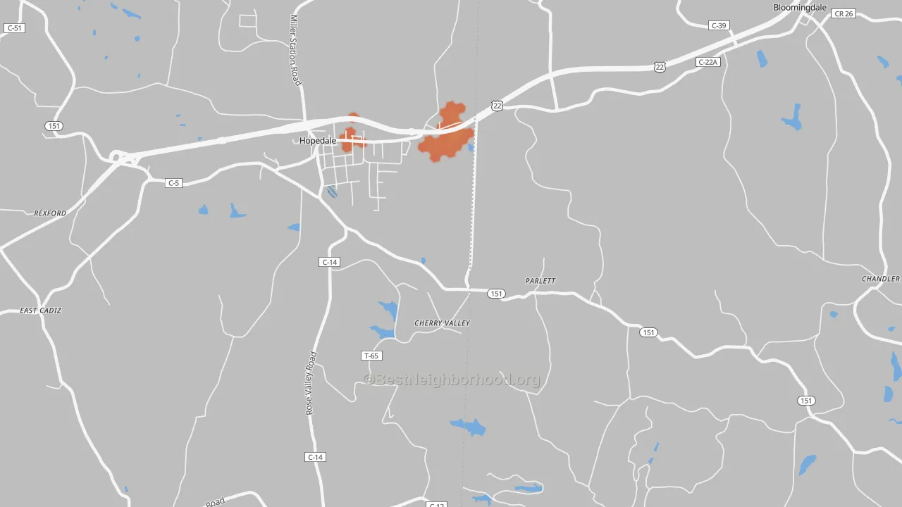 Bike Grade map of Parlett, OH
