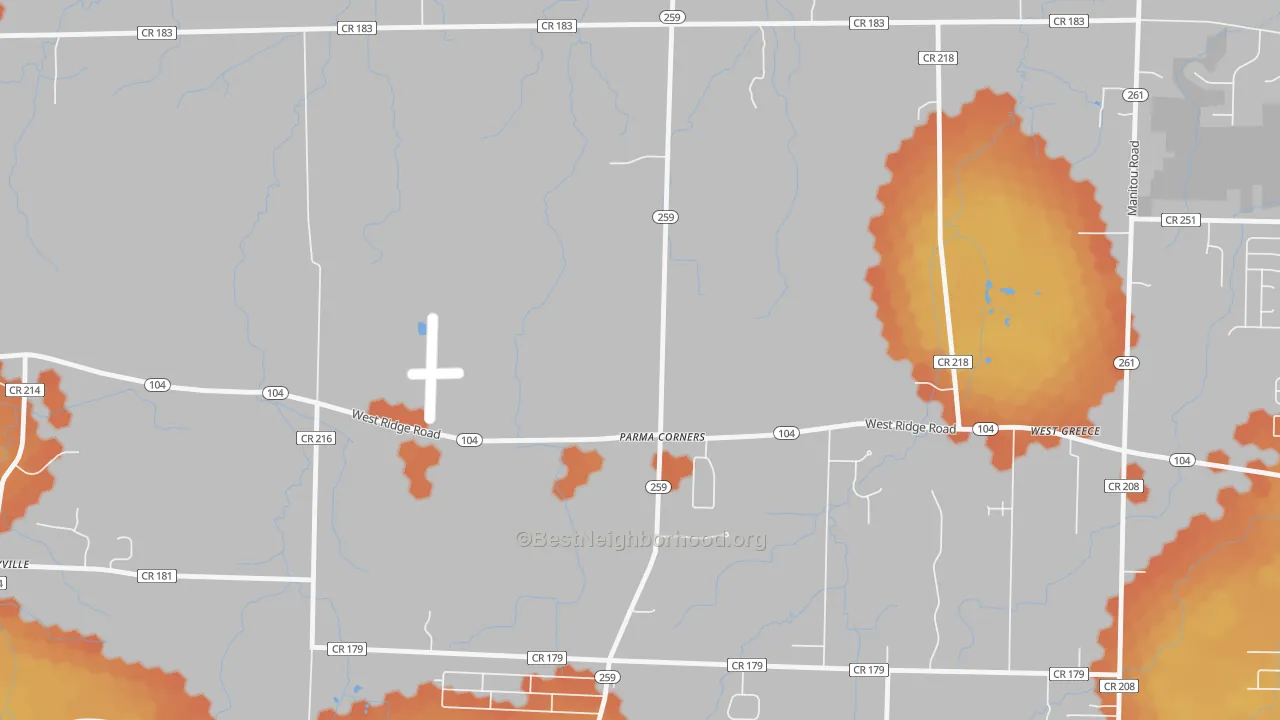 Bike Grade map of Parma Corners, NY