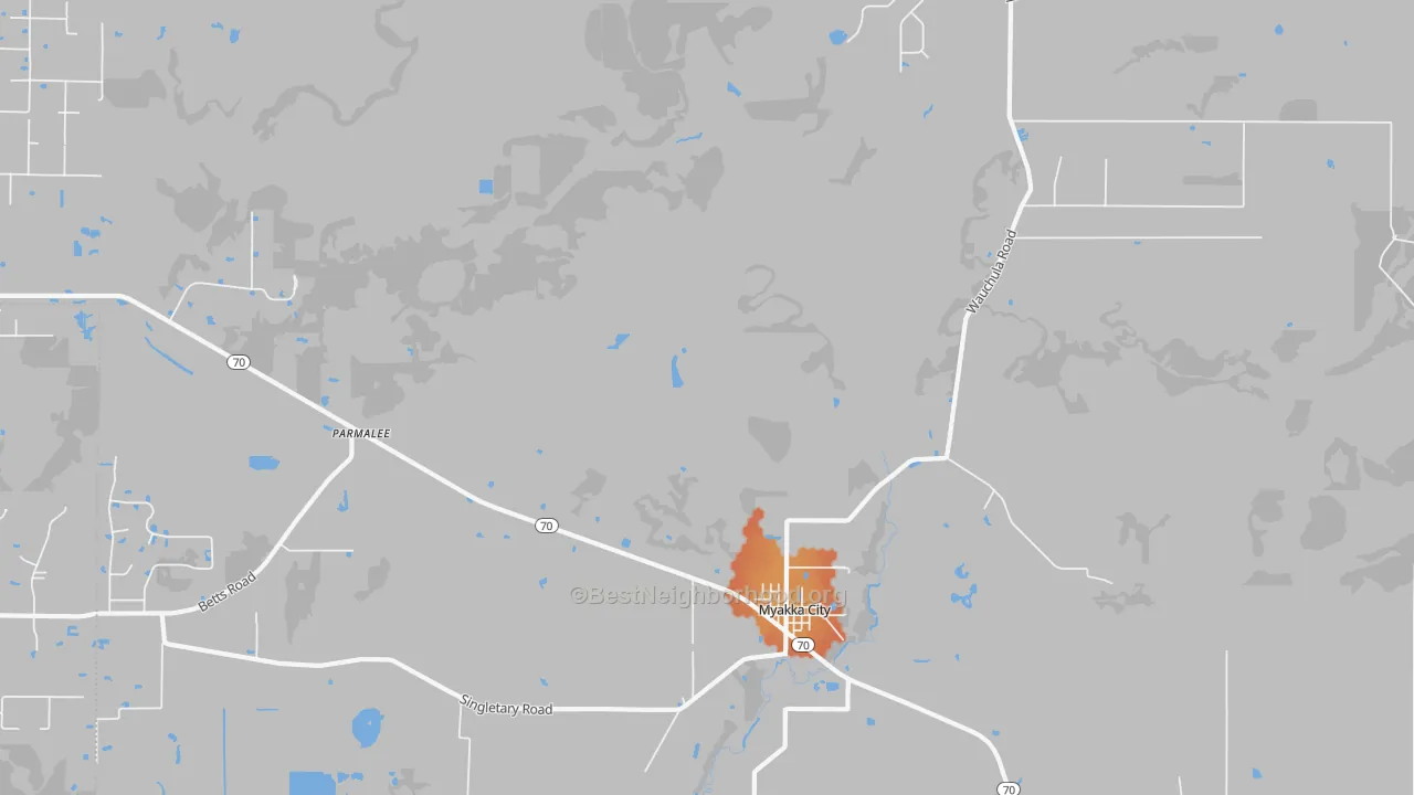 Bike Grade map of Parmalee, FL