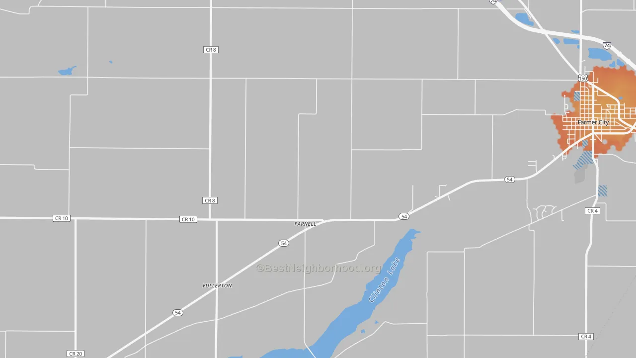 Bike Grade map of Parnell, IL
