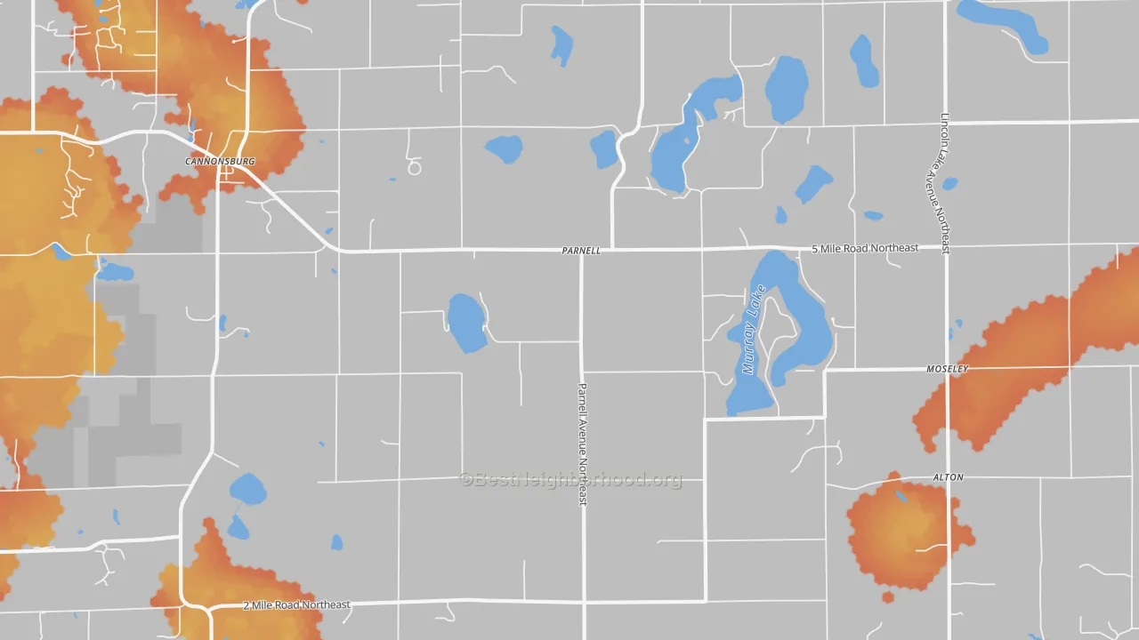 Bike Grade map of Parnell, MI