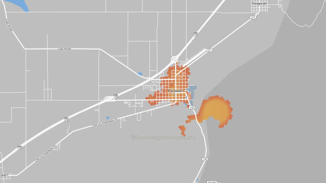 Bike Grade map of Parowan, UT
