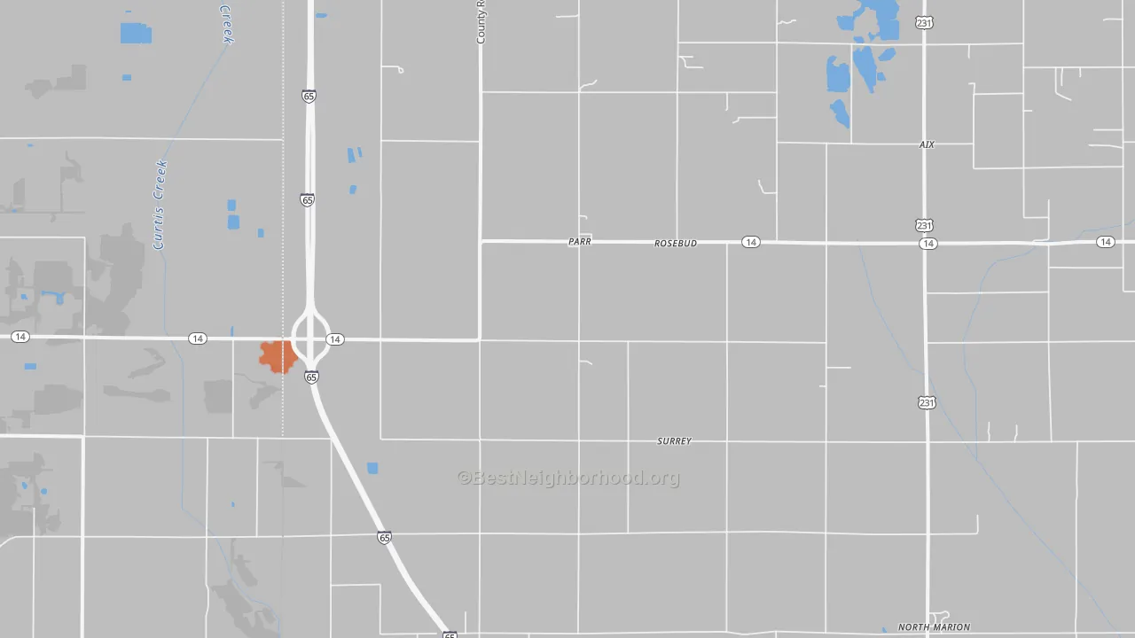 Bike Grade map of Parr, IN