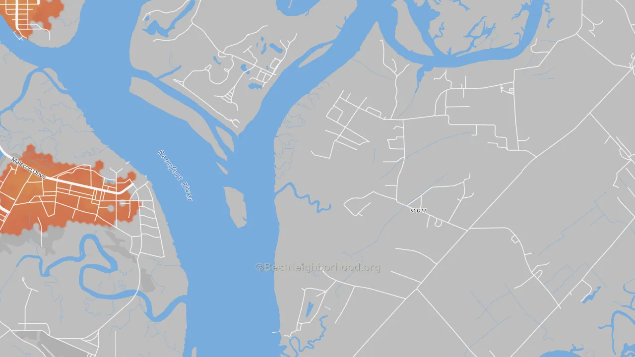 Bike Grade map of Parris Island, SC