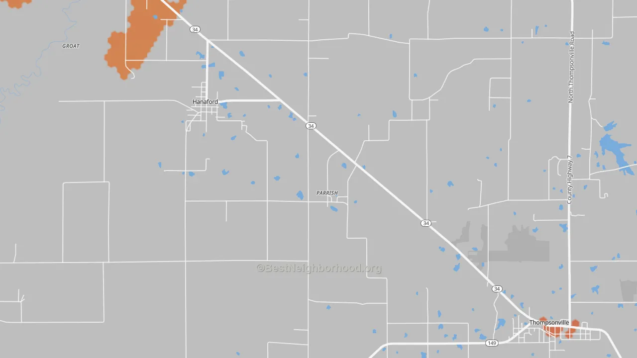 Bike Grade map of Parrish, IL