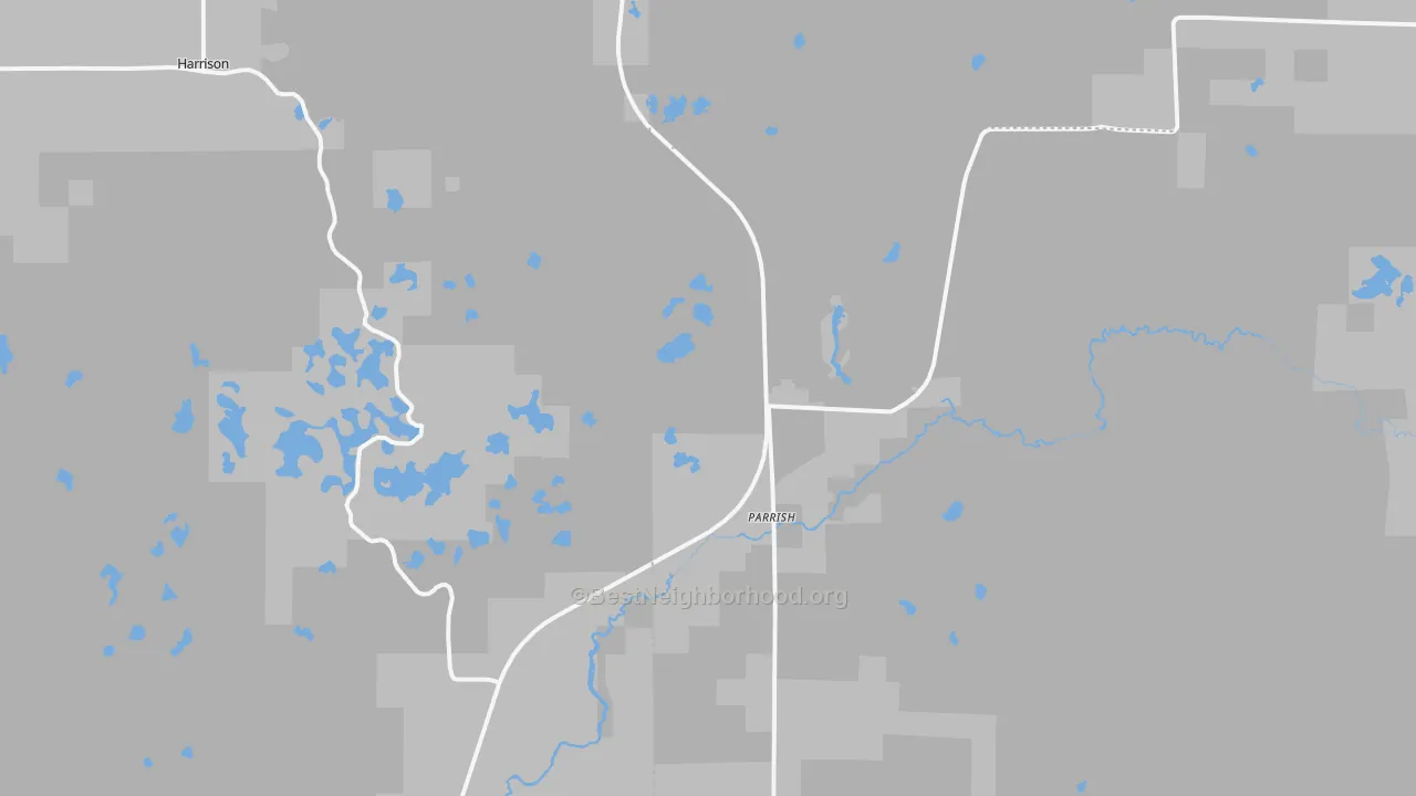 Bike Grade map of Parrish, WI