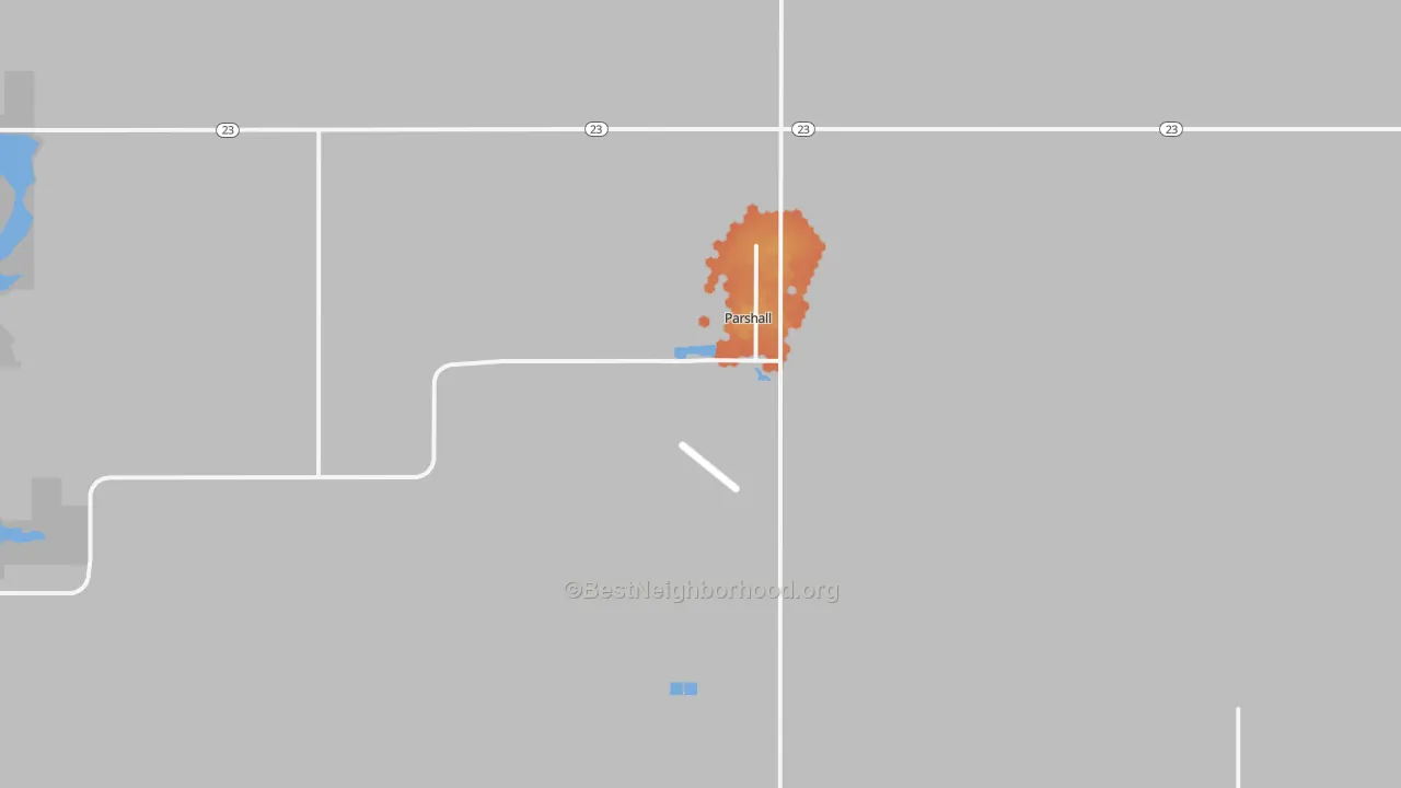Bike Grade map of Parshall, ND