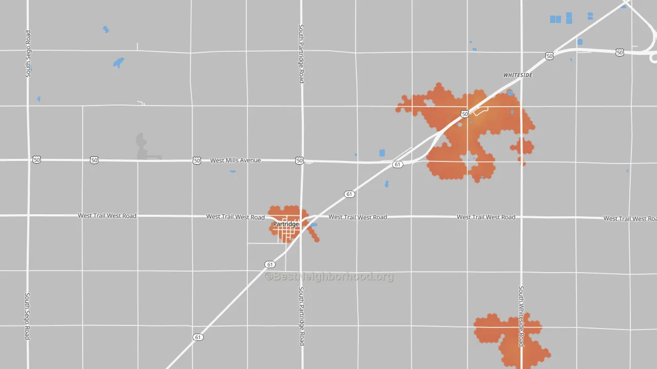 Bike Grade map of Partridge, KS