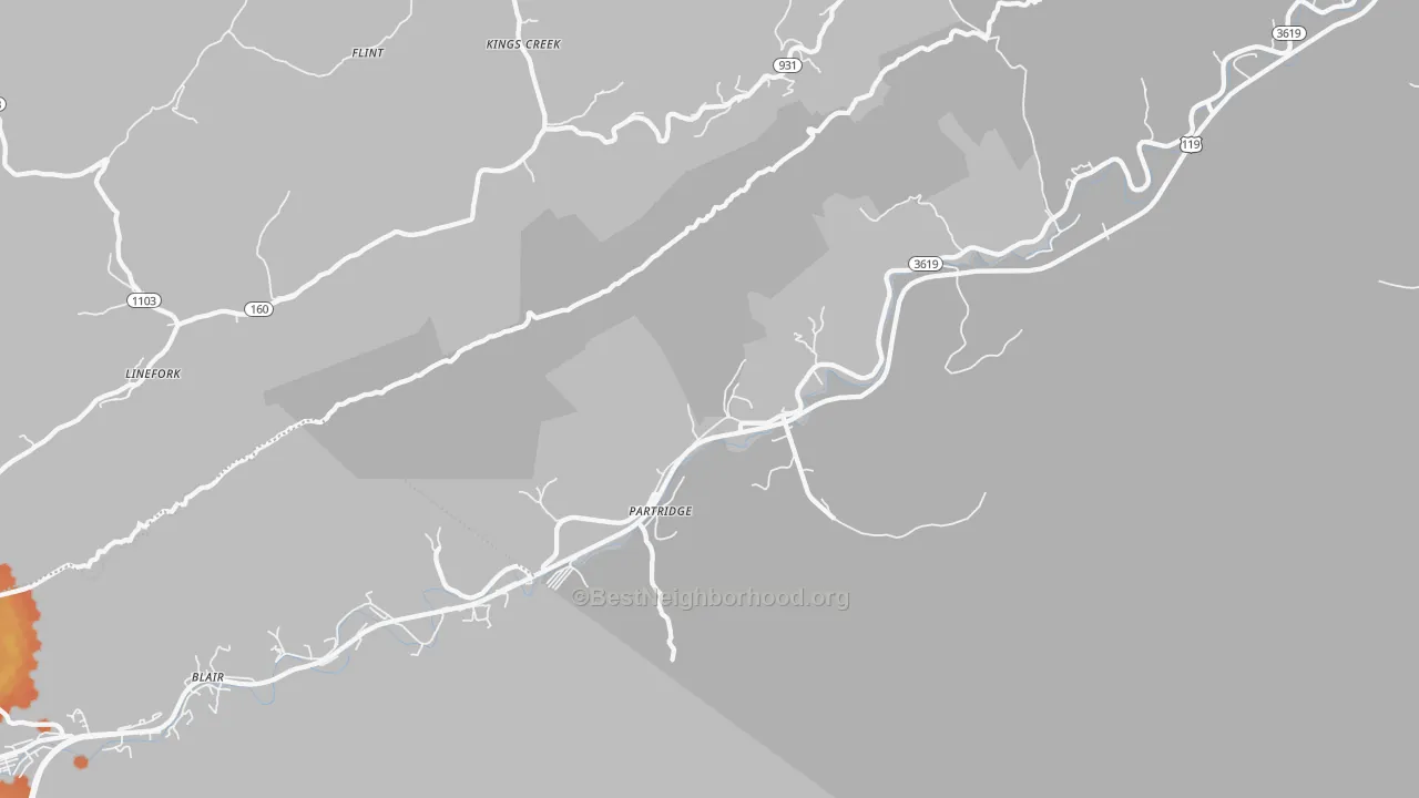 Bike Grade map of Partridge, KY