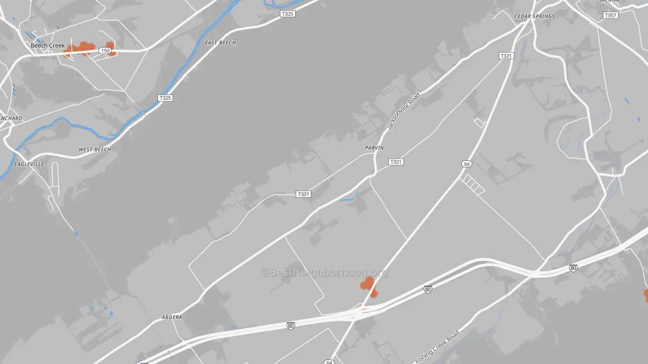 Bike Grade map of Parvin, PA
