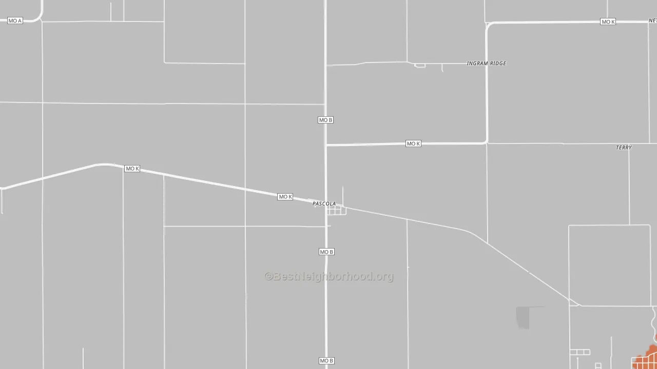 Bike Grade map of Pascola, MO