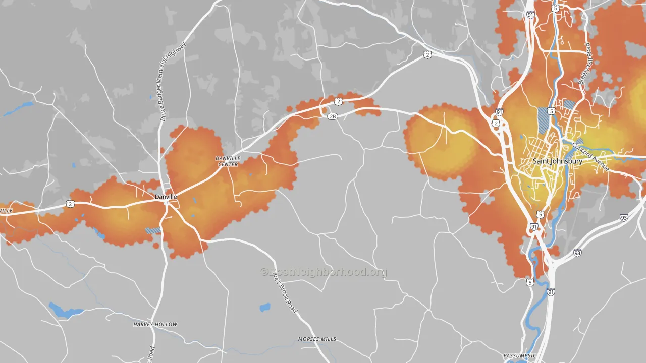 Bike Grade map of Passumpsic, VT