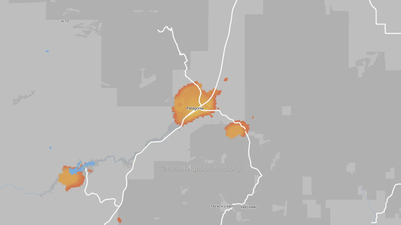 Bike Grade map of Patagonia, AZ