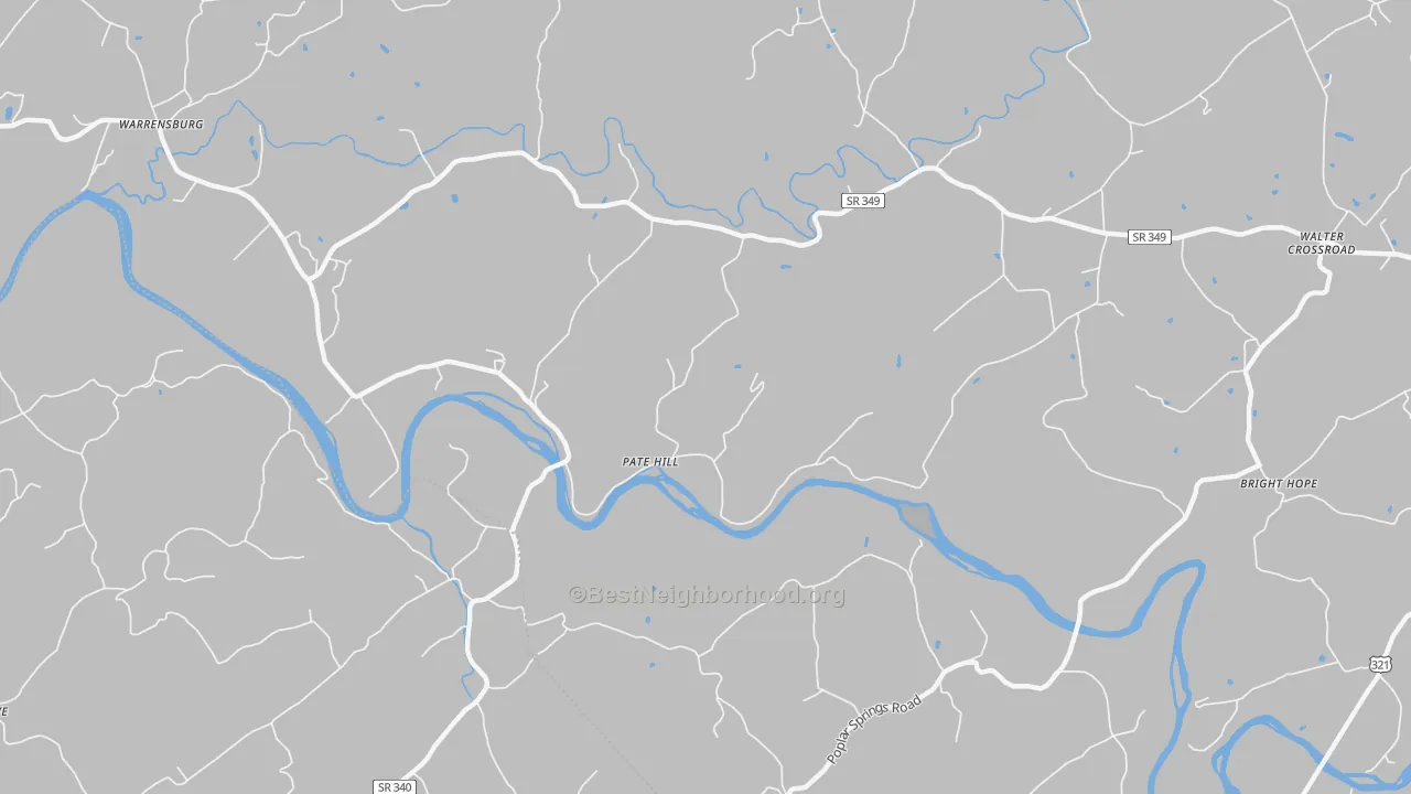 Bike Grade map of Pate Hill, TN