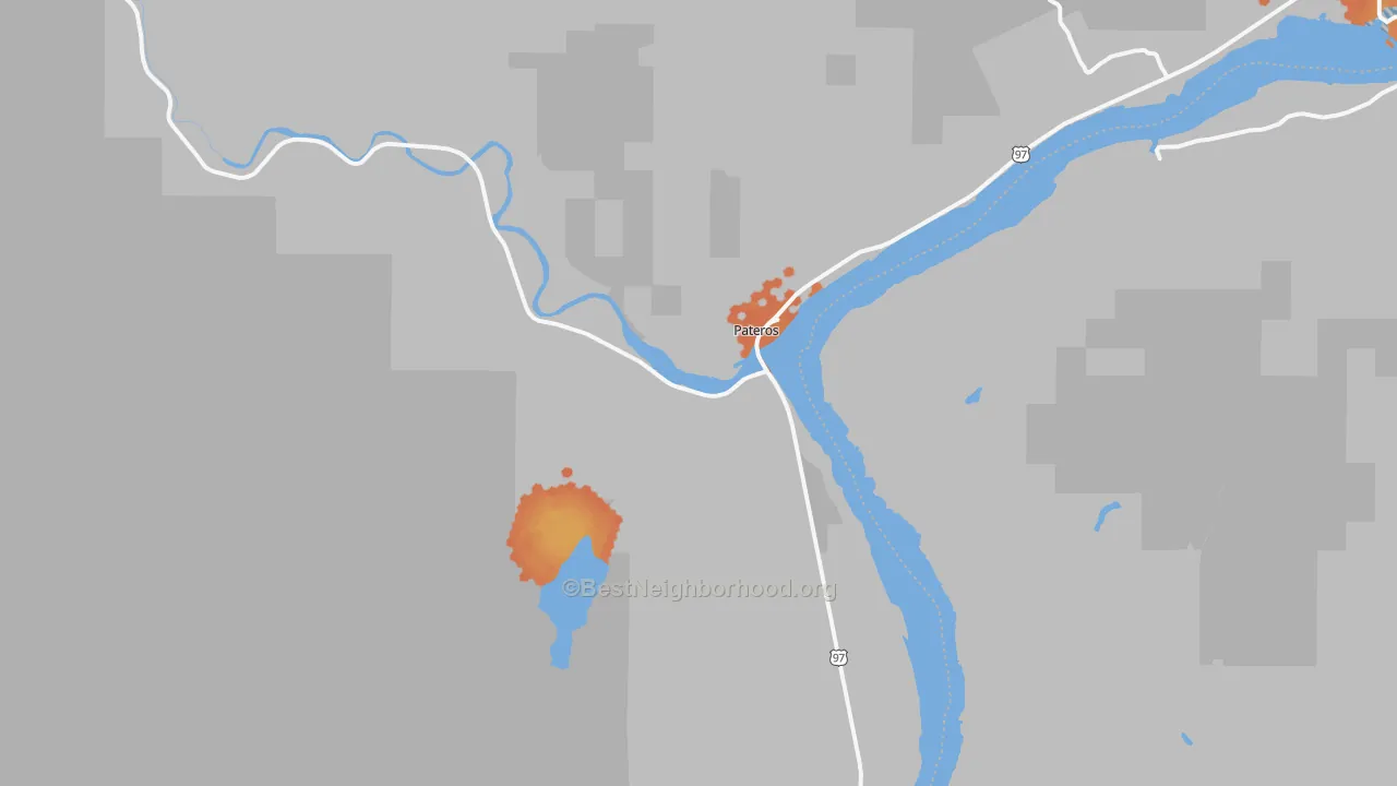 Bike Grade map of Pateros, WA