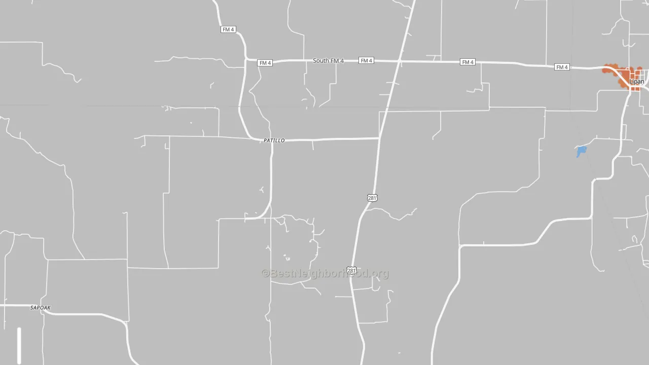 Bike Grade map of Patillo, TX