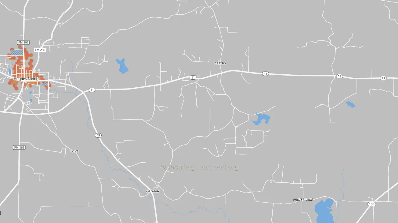 Bike Grade map of Patman, TX