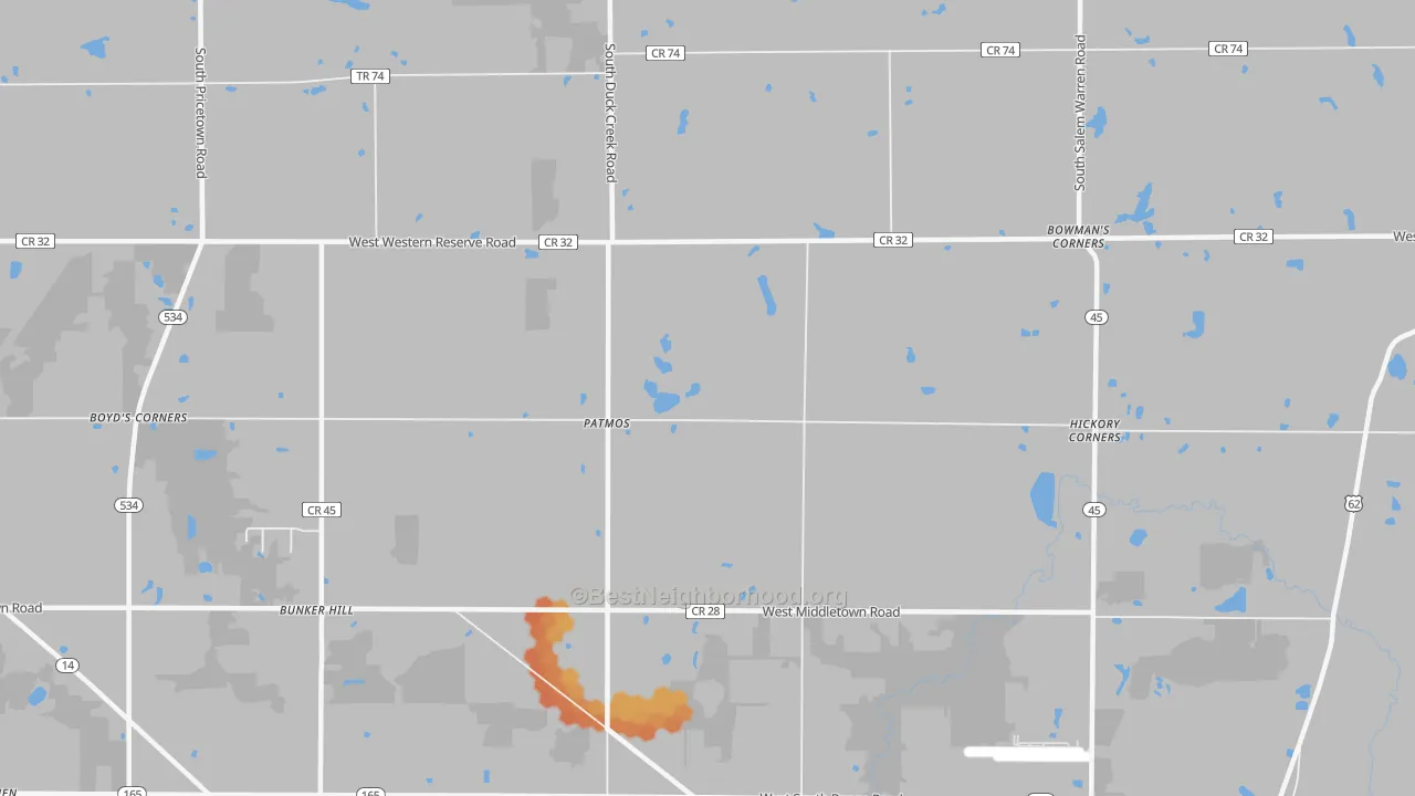 Bike Grade map of Patmos, OH