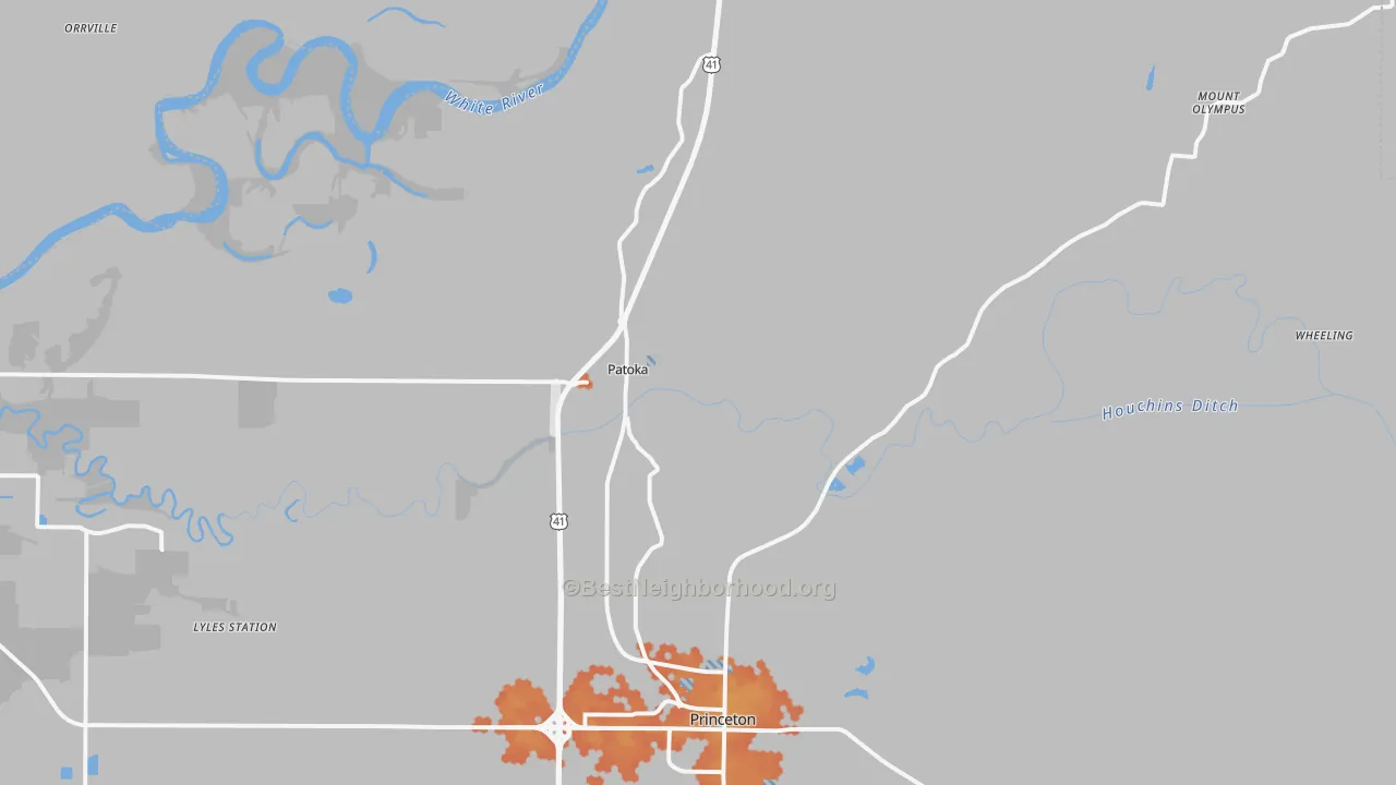 Bike Grade map of Patoka, IN