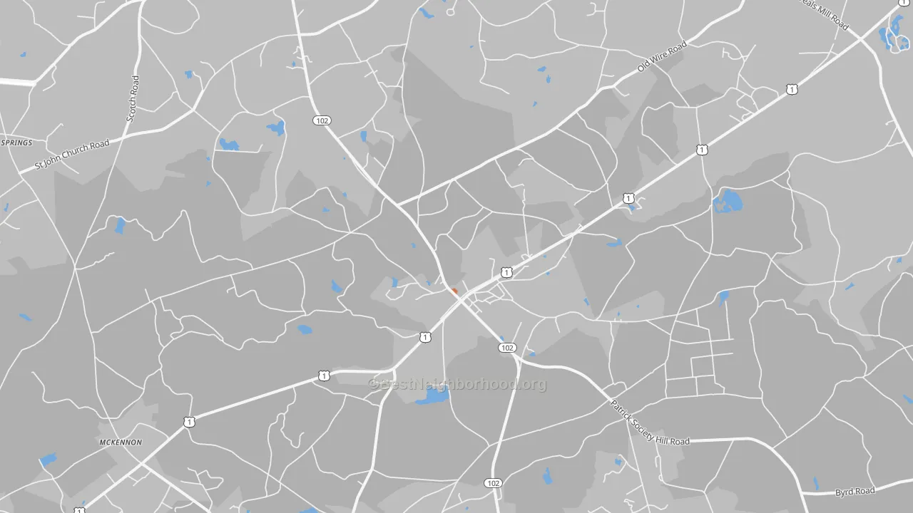 Bike Grade map of Patrick, SC