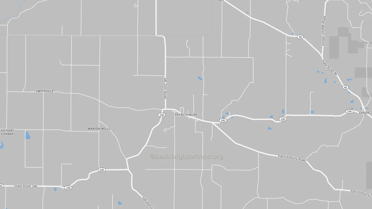 Bike Grade map of Patricksburg, IN
