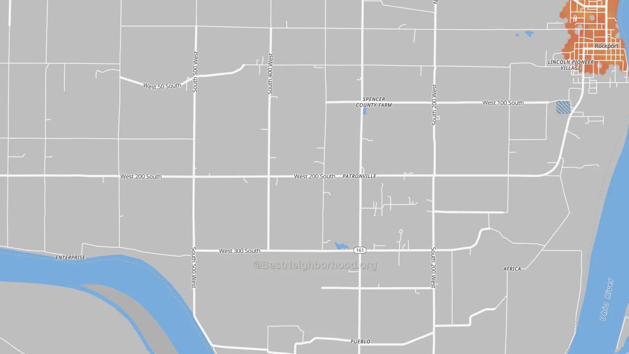 Bike Grade map of Patronville, IN