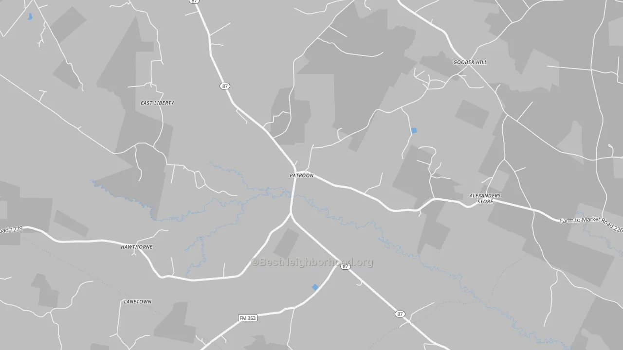 Bike Grade map of Patroon, TX