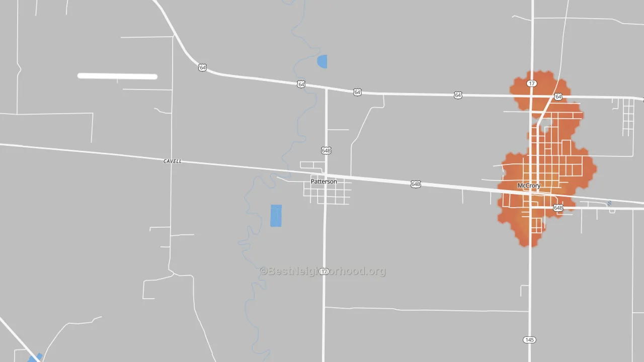 Bike Grade map of Patterson, AR
