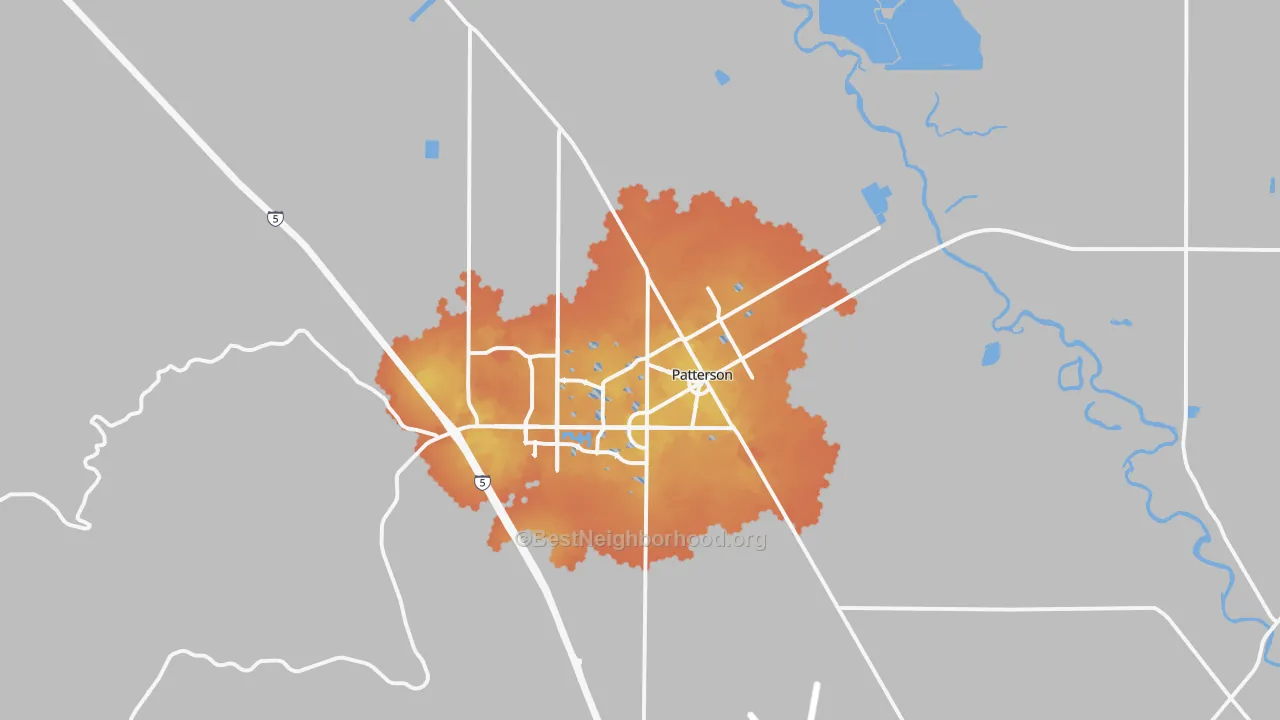 Bike Grade map of Patterson, CA